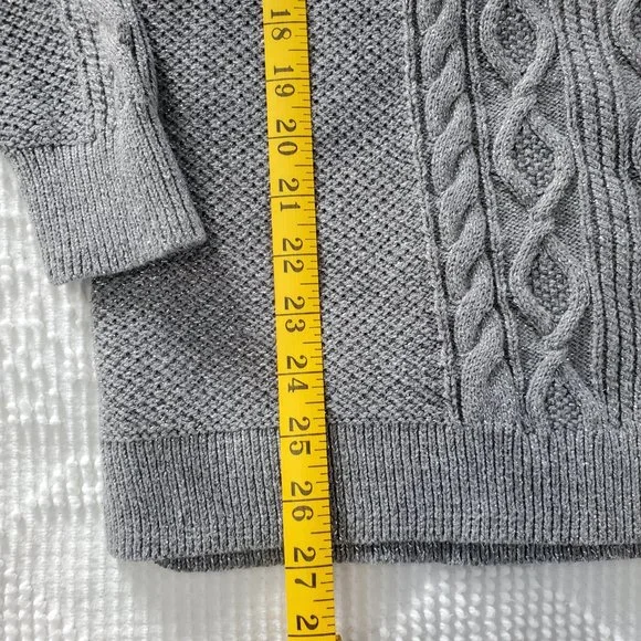 ⛄️ crown & ivy ⛄️ Gray and Silver Metallic Sweater - Picture 8 of 15
